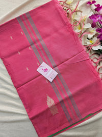 Green with Pink Handwoven Chinnalampattu Saree