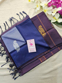 Violet with Purple Handwoven Chinnalampattu Saree