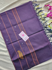 Violet with Purple Handwoven Chinnalampattu Saree