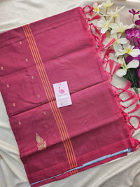 Blue with Marron Handwoven Chinnalampattu Saree