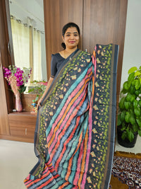 Semi Chanderi Saree - Dark Blue