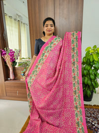 Semi Chanderi Saree - Pink