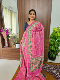 Semi Chanderi Saree - Pink