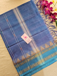 Dual Shade Purple with Blue Pallu Chinnalampattu Korvai Tower Border Saree