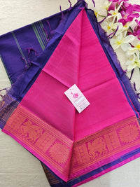 Pink with Violet Pallu Chinnalampattu Border Saree