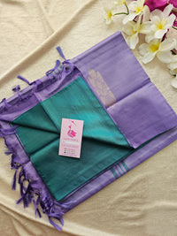 Sea Green with Lavender Pallu Handwoven Chinnalampattu Saree