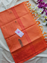 Pink with Orange Pallu  Border Handwoven Chinnalampattu Saree