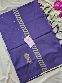 Pastel Shade Yellow with Blue  Handwoven Chinnalampattu Saree