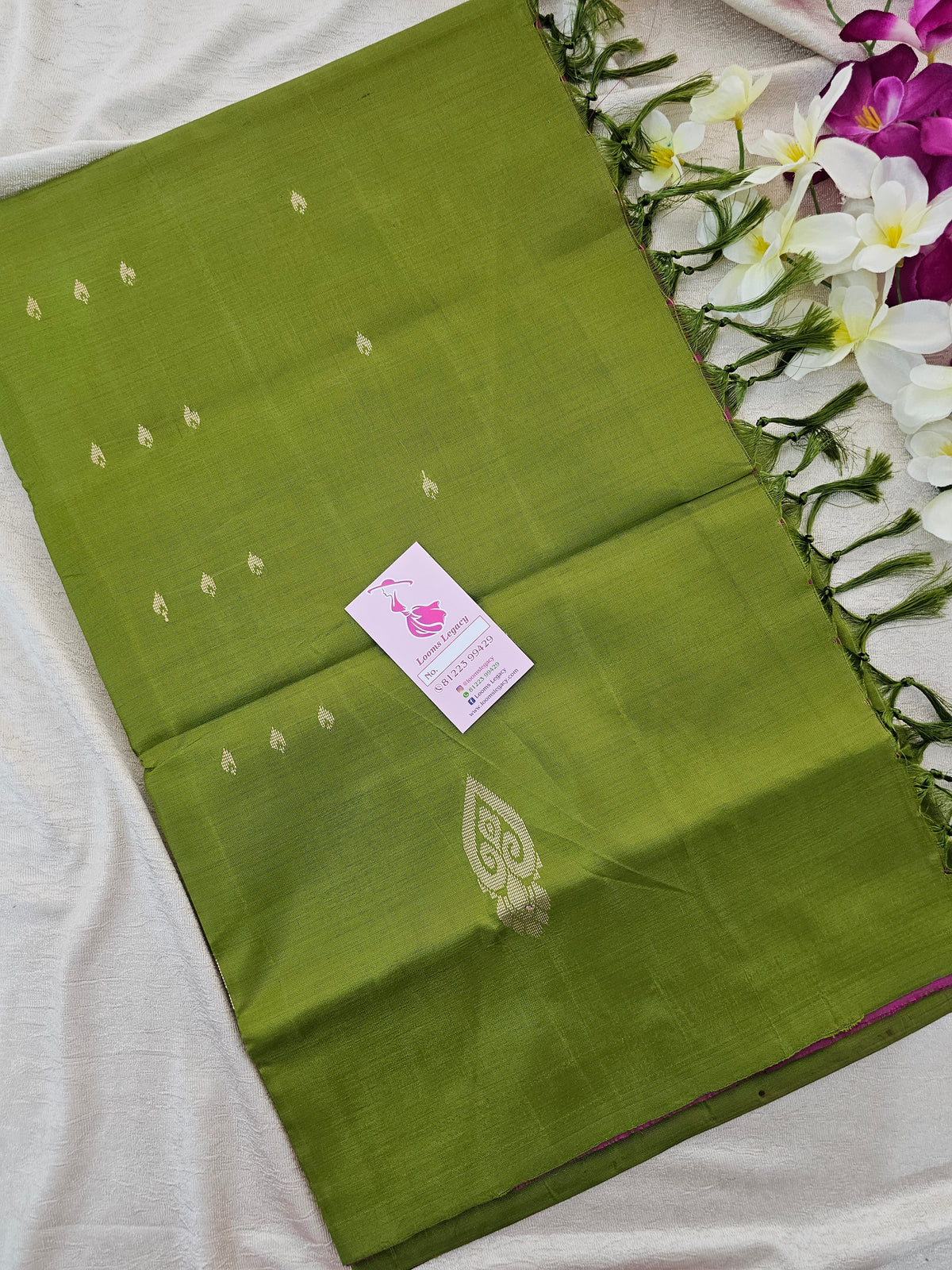 Magenta cum Pink with Green Handwoven Chinnalampattu Saree