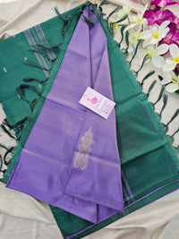 Lavender with Sea Green Pallu Handwoven Chinnalampattu Saree