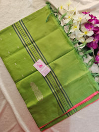 Pink with Green Pallu Handwoven Chinnalampattu Saree