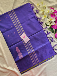 Green with Violet Pallu Handwoven Chinnalampattu Saree