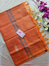 Maroon with Orange Pallu Handwoven Chinnalampattu Saree