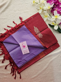 Lavender with Dark Maroon Handwoven Chinnalampattu Saree
