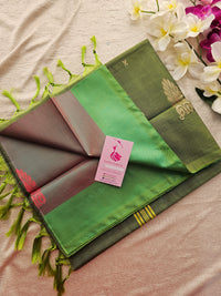 Green cum Maroon with Green Pallu Handwoven Chinnalampattu Saree