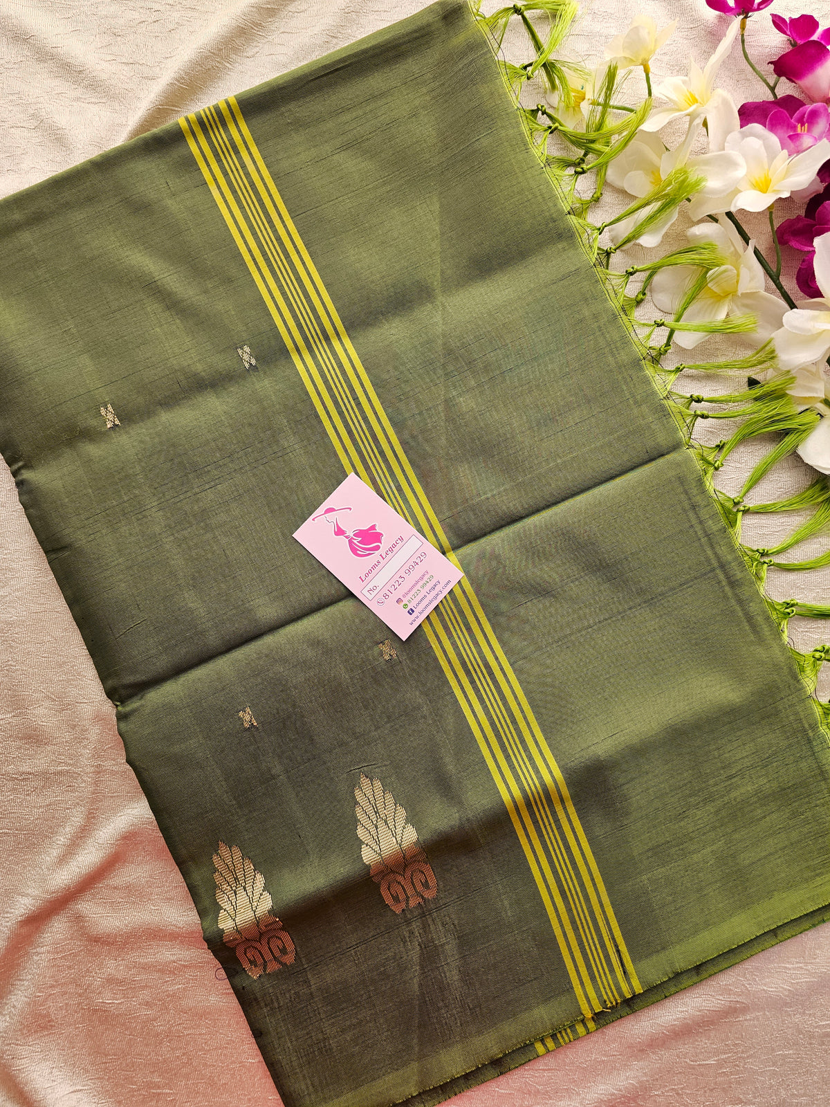 Green cum Maroon with Green Pallu Handwoven Chinnalampattu Saree