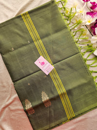 Green cum Maroon with Green Pallu Handwoven Chinnalampattu Saree