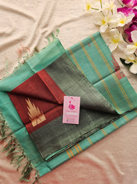 Maroon with Sea Green Pallu Handwoven Chinnalampattu Saree