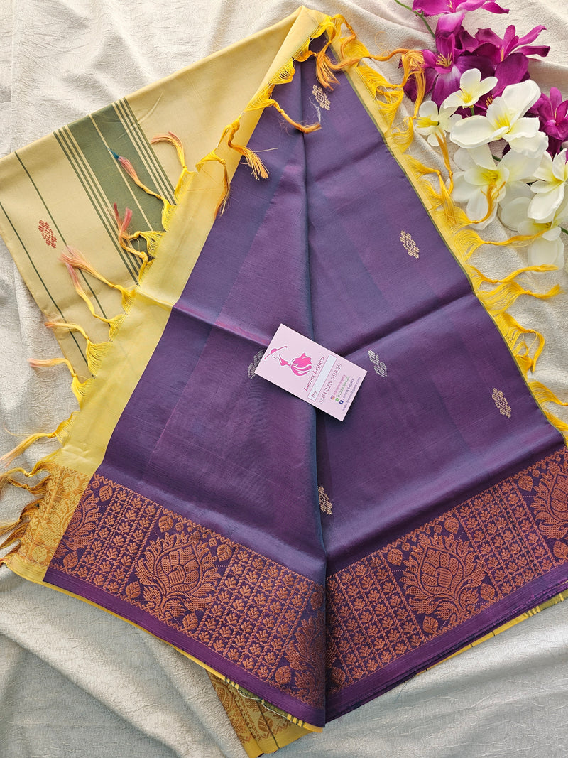 Dual Shade Purple with Sandal Chinnalampattu Border Saree