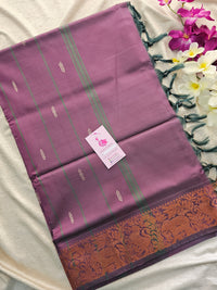 Pastel Green with Purple Pallu Chinnalampattu Border Saree