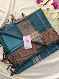 Light Peacock Green with Dark Pallu Chinnalampattu Border Saree