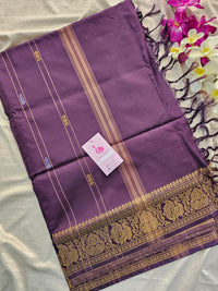 Rust Orange with Dark Purple  Chinnalampattu Border Saree