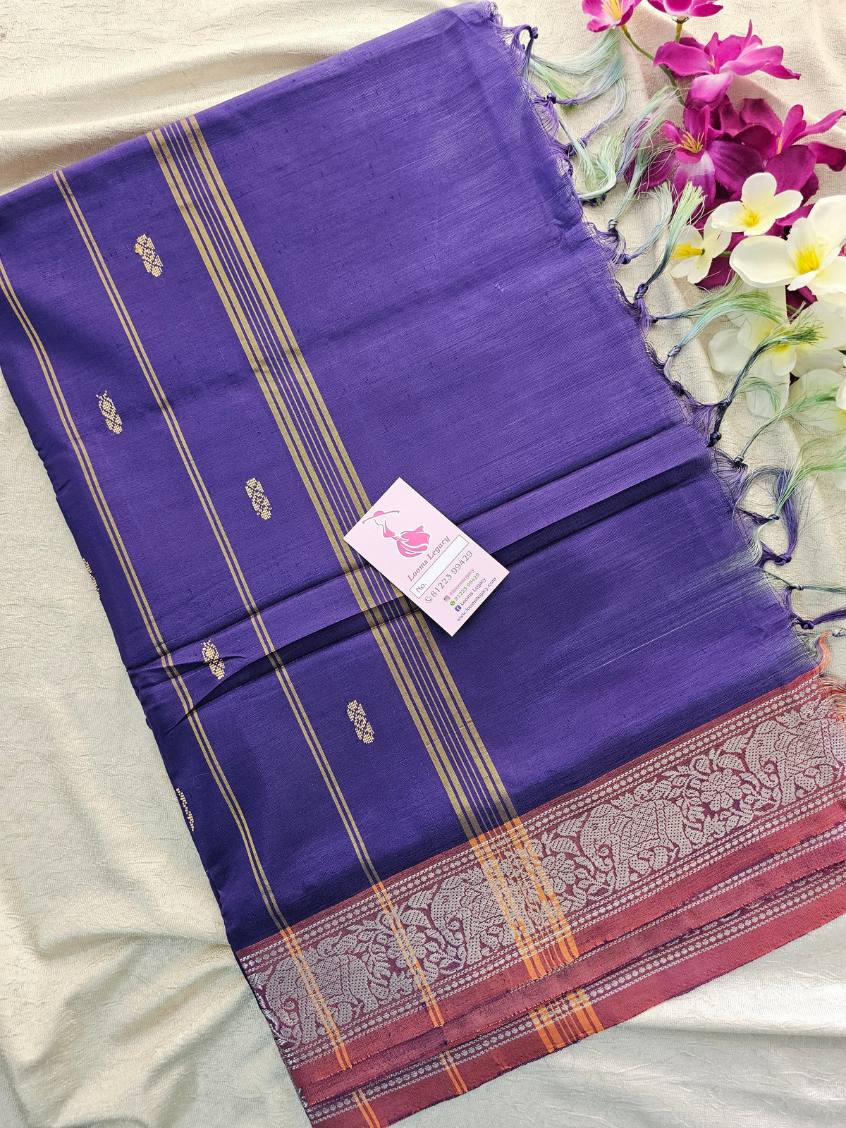 Violet Chinnalampattu Border Saree