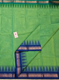 Green Kanchi Cotton Saree with Ganga Jamuna Border