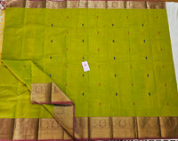 Mehndi Green Kanchi Cotton Saree with Rich Border and Pallu