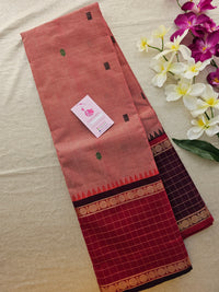 Maroon Light and Dark Shade Kanchi Cotton Saree