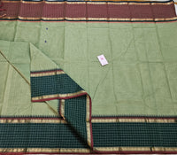Green Light and Dark Shade Kanchi Cotton Saree