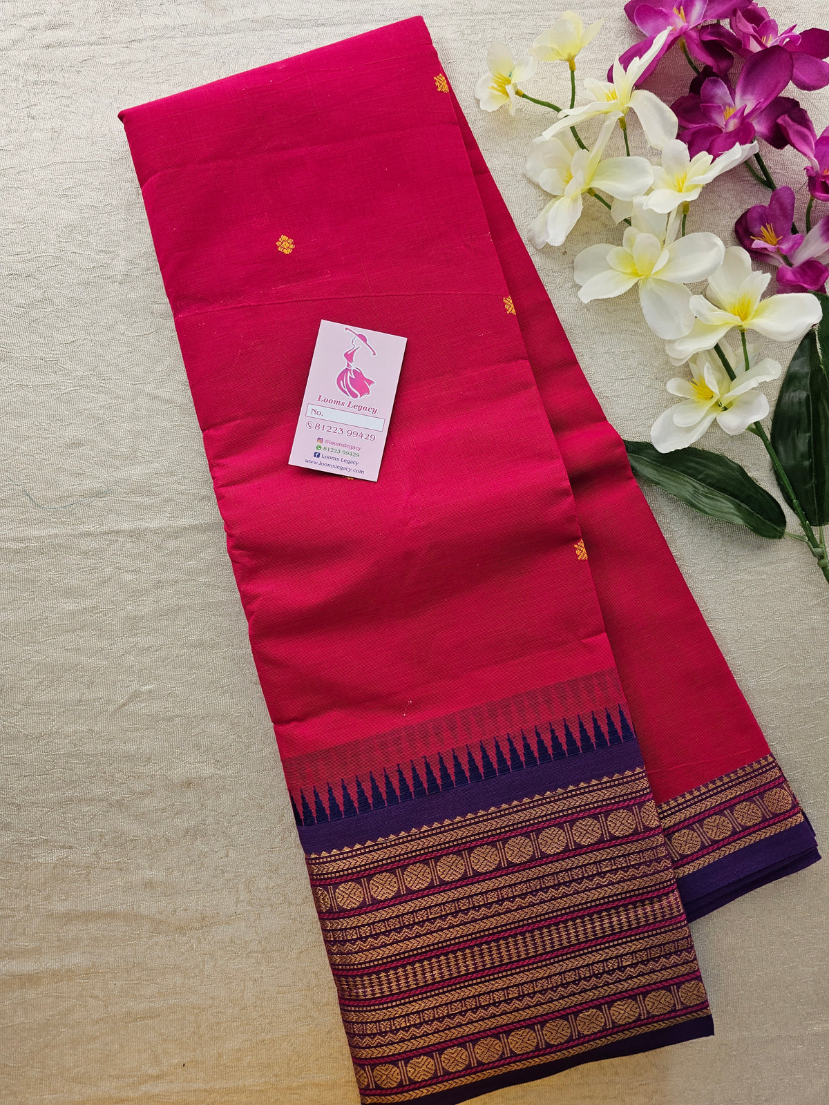 Dark Pink Kanchi Cotton Saree