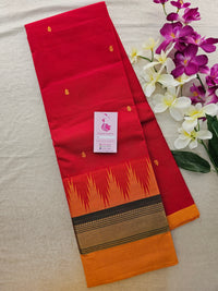 Red Kanchi Cotton Saree