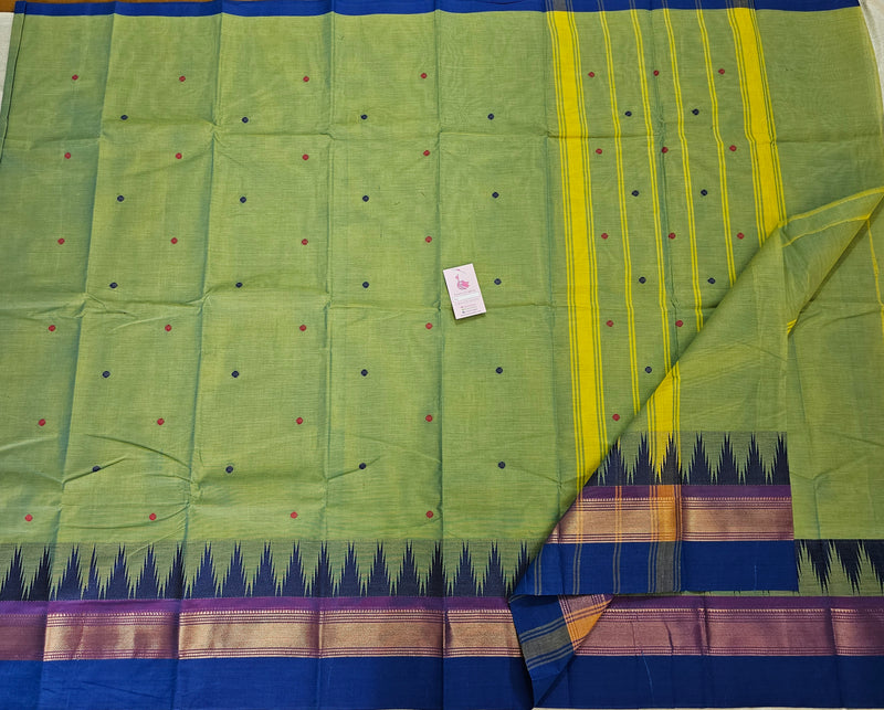 Olive Green Kanchi Cotton Saree