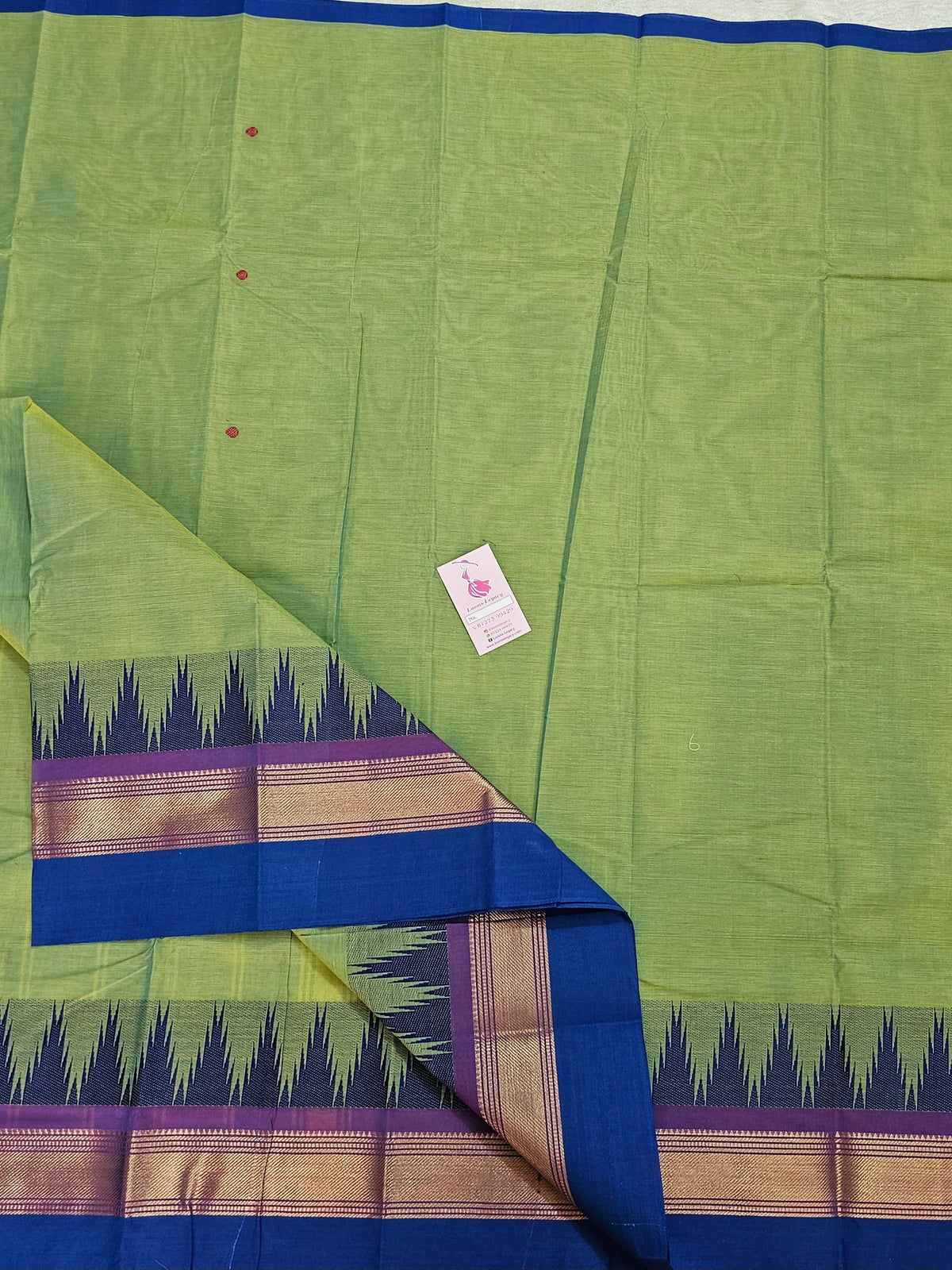 Olive Green Kanchi Cotton Saree