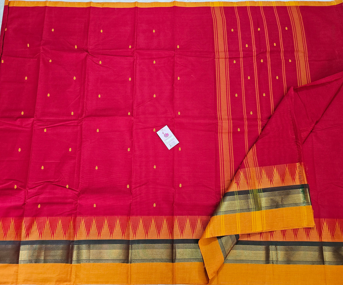 Red Kanchi Cotton Saree