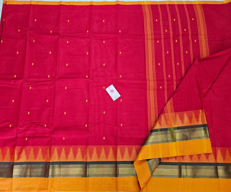 Red Kanchi Cotton Saree