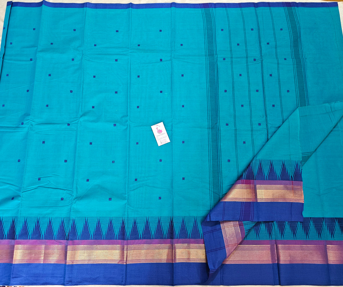 Blue Kanchi Cotton Saree