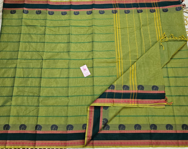 Green Velthari Pattern Kanchi Cotton Saree