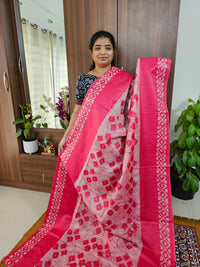 Bhagalpuri Silk Viscous Sarees with Batik Pattern - Pink