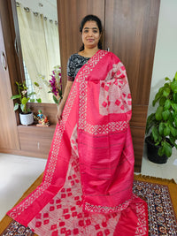 Bhagalpuri Silk Viscous Sarees with Batik Pattern - Pink