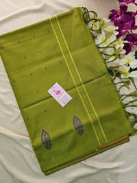 Dark Pink with Green Pallu Handwoven Chinnalampattu Saree