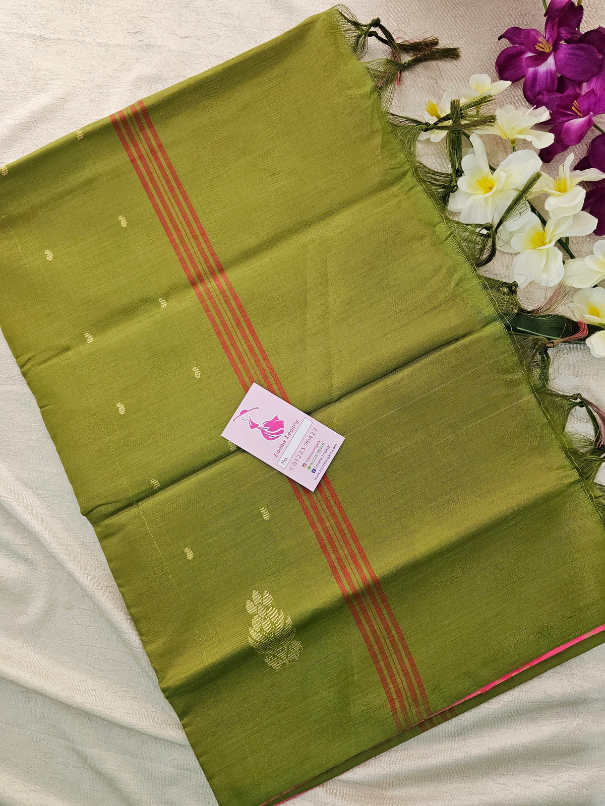 Pink with Green Pallu Handwoven Chinnalampattu Saree