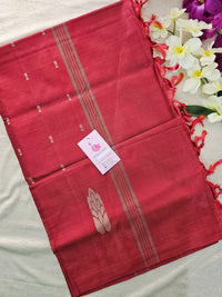 Orange with Red Pallu Handwoven Chinnalampattu Saree