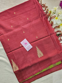 Green with Maroon Pallu Handwoven Chinnalampattu Saree