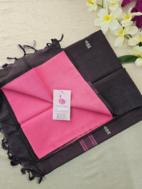 Pink with Dark Purple Pallu Handwoven Chinnalampattu Saree