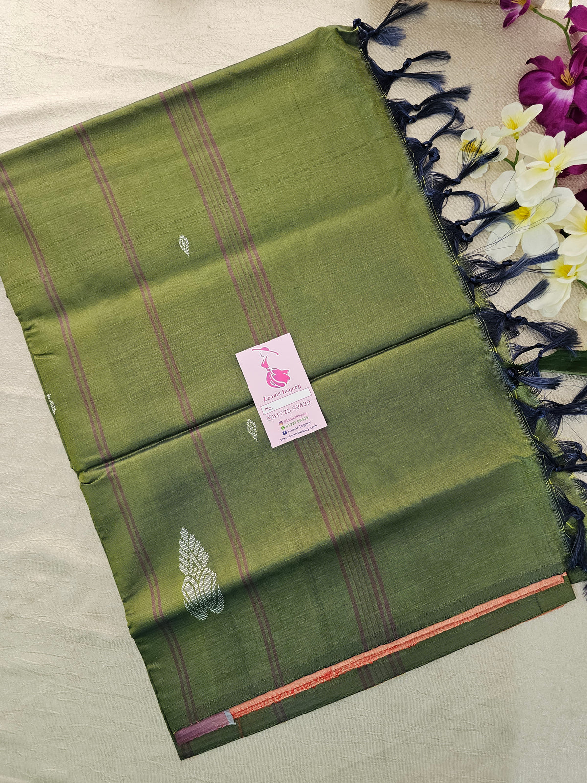 Pastel Pink with Green Pallu Handwoven Chinnalampattu Saree