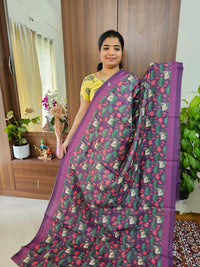 Semi Chanderi Saree - Purple