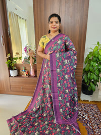 Semi Chanderi Saree - Purple