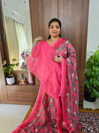 Semi Chanderi Saree - Pink